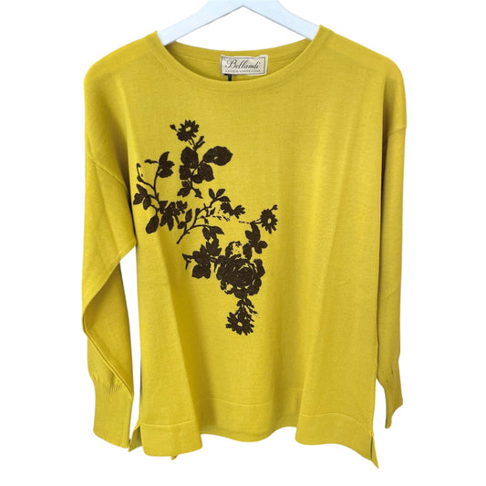 Maglia a maniche lunghe da donna con disegno floreale. Realizzata in pura lana, Made in Italy.  Realizzato con tessuti di alta qualità, Scopri eleganza e qualità di questo prodotto nella storica maglieria di lusso Bellandi dal 1952, negozio fisico a Viareggio.